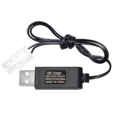 올칩 4.8V KET-2P 충전 케이블 리튬 배터리용 장난감 전자기기 RC카 드론 보트 호환 USB 충전기 과충전 과전압 보호, 1개, (KET-2P) 4.8v USB충전기(블랙)