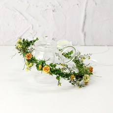 포유더샵 미니장미화관 화관 셀프웨딩 조화, 미니장미화관-레드3