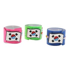 초등응원 요술밴드 만들기용 태극기 고무파츠 3p/ 다꾸DIY 가방장식 뺏지용장식 악세서리장식, 2세트, 원터치팔찌