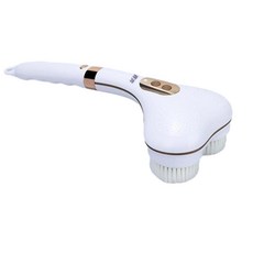 電動洗澡刷 長柄雙頭搓澡器 防水充電磨腳器, 珍珠白, 如圖所示
