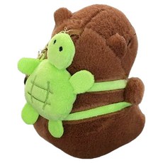 다다랜드 뚠빵한 카피바라 동물 인형 키링, 12cm, 거북이가방맨카피바라, 1개