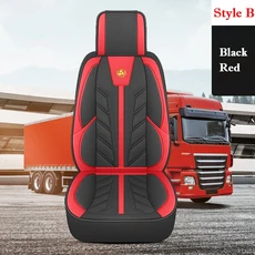 가죽 대형 트럭 버스 시트 용 고강도 쿠션 커버, 1개, B-Black Red, 상세설명참조