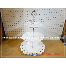 House傢飾 3層蕾絲浮雕簍空愛心點心盤 蛋糕架 限量新款, 1個