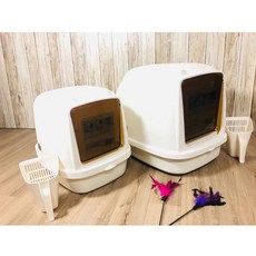 日初 Sunrise XL 全罩式防落砂貓砂盆 貓樂適, 白色, 1個