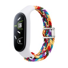 SujuNex 샤오미 미밴드 3/4/5/6/7 전용 우븐 스트랩 - Mi Band 3/4/5/6/7 Compatible Woven Strap, 16# 무지개, 1개