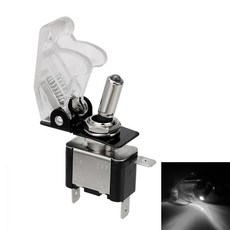 1PCS 12V 20A 토글 스위치 LED 스위치 자동차 자동 커버 LED 빛 보호 커버 SPST 토글 로커 제어 켜기끄기 5, 하얀색, 1개