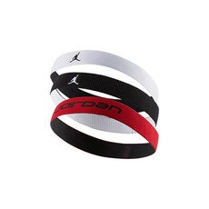 조던 엘라스틱 3PK 헤어밴드, 3개, 블랙+화이트+레드