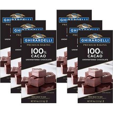 기라델리 카카오 100퍼센트 달지않은 초콜릿 113g 6팩, 1개