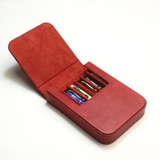 펜파우치 갈렌레더 가죽 공구 신형 펜슬 소도구 필통 갈색 만년필케이스 지퍼 펜슬케이스 휴대, O. 6 빨간 패키지