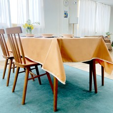 캐프마켓 린넨 방수 테이블보 식탁보, 1개, 4인(120 x 170 cm), 오렌지