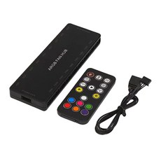 SGMK 5V ARGB PWM HUB 9포트 컨트롤러 팬 허브, 고급 타입 (리모컨 포함), 1개