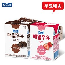 매일우유 멸균200mlx48팩(초콜릿24+딸기24)무배, 200ml, 48팩