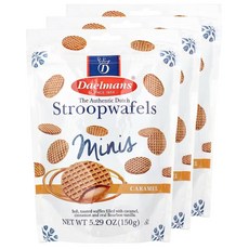 델만스 미니 스트룹와플 캐러멜 150g 3개 벨기에식 와플 간식