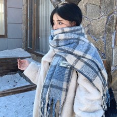 韓版針織圍巾 韓系氛圍感針織圍巾女 冬季保暖百搭紅色披肩圍脖