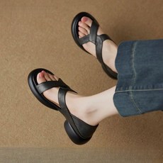 COSYEVNO 여성 봄 여름 부드러운 바닥 크로스 스트랩 캐주얼 샌들 편안한 신발 Tzkqblx-6