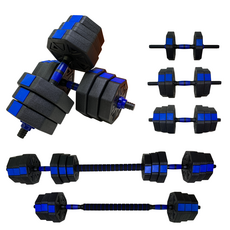 드래곤핏 팔각 무게조절 덤벨 바벨 20kg 세트 2in1 조립식 논슬립 아령, 1세트