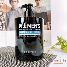 幸福泉 男士氨基酸海鹽深層清潔洗面乳 500ml, 1個