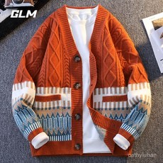 森馬集團GLM 大碼針織外套男 秋冬新款青少年學生開衫保暖加厚寬鬆紐扣毛衣 男外套