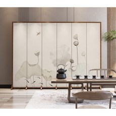 제사병풍 6폭 파티션 접이식 4폭 업소용 유백색 160 대나무 240x180cm, 옵션 1