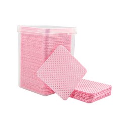 베스토 200PCS 코튼 패드 린트 프리 매니 리무버 와이프 종이 청소 메이크업 도구, 1 box Pink
