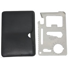 BO雜貨 不鏽鋼多功能工具卡 附保護皮套, 1個