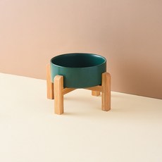 그릇 더블 세라믹 분수 1500ml 세라믹밧드 리트리버 2cm 홈카페 사료, 일자볼 그린 키높이 싱글 우드 선반, 스몰 사이즈 13cm, 1개