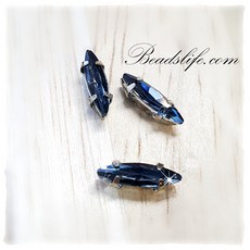 비즈라이프 3*11mm 뽀트 캡보석 30개, 1봉, 블랙다이야