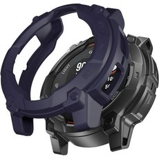 Miimall 케이스 Garmin Instinct 3 Solar 50mm 범퍼 호환 긁힘 방지 충격 Solar용 초슬림 TPU 커버 프레임 교체 보호 블랙, Midnight Blue, 1개