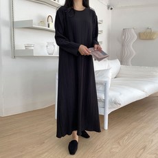 마더라이크 임산부 플리츠 에이라인 롱원피스 빅사이즈 긴팔 주름원피스 봄 가을