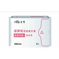 宏瑋 超瞬吸透氣衛生棉 紅豆杉抑菌芯片 柔軟升級 乾爽舒適, 1個, 量多型(28CM), 量多型(28CM)