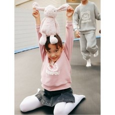 [빈폴키즈] 자수 토끼 빙키 스웨트 셔츠 라이트 핑크 (BI5X41U08Y) (BI5X41U08Y)