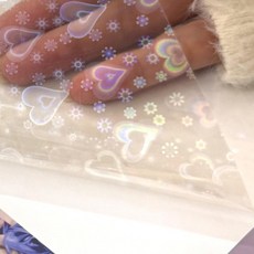 1P A4 홀로그램 코팅지 셀프 붙이는 손 코팅 필름, 하트 (4444)