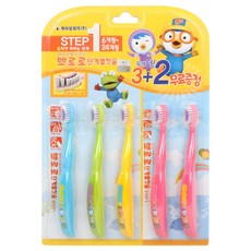 Pororo 牙刷 第1階段, 混色, 1組, 5支