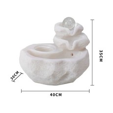 분수대 미니 9xx6cm 화이트 소재 소형 천연가습기 집들이 물소리 식물없음, L. 화이트 중형 식물 미 분무 40x30x35CM