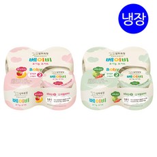 상하목장 유기농 베이비요거트 85g 딸기바나나 4개+ 사과당근 4개, 1세트, 딸기바나나 4개 + 사과당근 4개