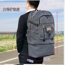 超大容量帆布雙肩包加厚打工行李行李包戶外登山包男女旅行包背包, 黑色大號100升