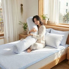 에코힐 냉감 바디필로우 커버 여름 시원한 롱베개 지퍼형 롱쿠션, 쿨슬립(블루)_바디필로우 커버