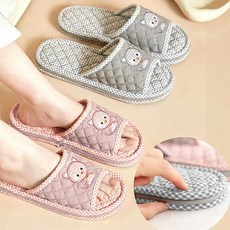 (남녀세트) 미리샘 층간소음 3중쿠션패드 고양이 슬리퍼 거실 실내화, 1개, 그레이(275mm)+핑크(250mm)