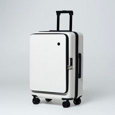 前開式行李箱擴容登機箱 上開密碼鎖杯架防摔ABS PC材質 側開YKK防爆拉鏈行李箱