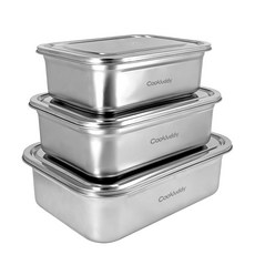 CookBuddy 김치통 무연마제 반찬통 스텐 밀폐용기, 1개, 10L