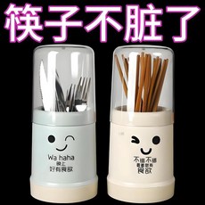 筷子架 廚房筷子架塑料筷子筒家用帶蓋防塵瀝水放碗筷餐具收納, 1個, 透明