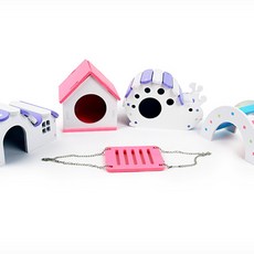 햄스터놀이기구 가정용 케이지 애완동물 은신처 하우스, 그네 핑크, 1개