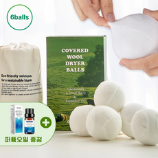 오크레인 털빠짐방지 건조기 양모볼 6p + 아로마 오일 1세트 (뉴질랜드 Wool 100% 인증), 1개