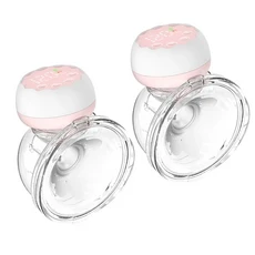 모유 수유용 웨어러블 핸드 프리 전기 펌프 4 가지 모드 12 가지 흡입 레벨 저소음 180ml 우유 수집기, 01 2PCS MY-379