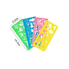 쿠쿠스토어 Spirograph 아트 드로잉 눈금자 어린이 DIY 수제 그림 템플릿 다기능 만화 색상 발달 장난감 선, 20 4HTC, 1개