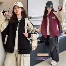 LC.kids現貨 刺繡拼接皮革棒球外套 大童外套 女童外套 皮革棒球外套 女大童外套 大女童外套