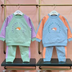 아가방 봄 아기상하 유아복 90-120사이즈 등원룩 핀배색맨투맨상하 01R153001