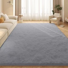 Fowod 물세탁이 가능한 부드러운 극세사 토끼털 카펫 침실 거실 인테리어
