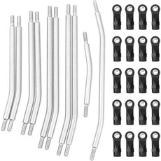 Vgoohobby 10Pcs 스테인리스 스틸 스티어링 풀로드 링크 세트 축 SCX10 90046 90047 1/10 RC 크롤러 카 313mm 휠베이스와 호환됨