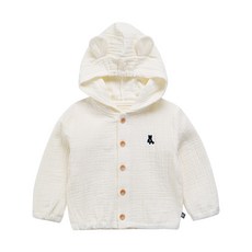 그린베베 국내생산 영유아용 봄가을 모모 삼중 거즈 후드점퍼